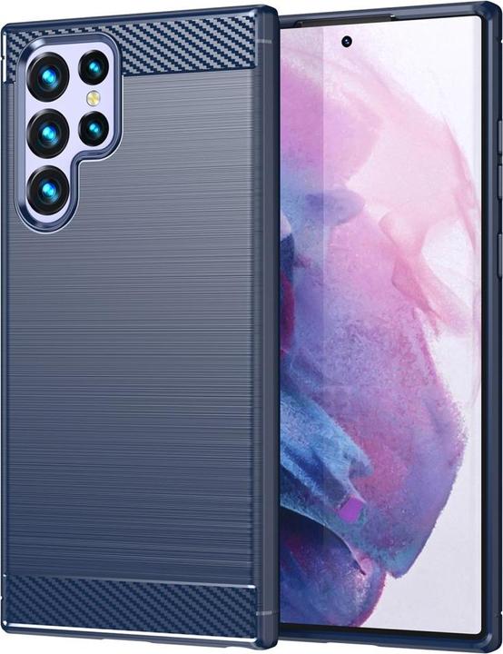Actual product image Cover-Discount Galaxy S22 Ultra - metal carbon look hull blue (Samsung Galaxy S22 Ultra)