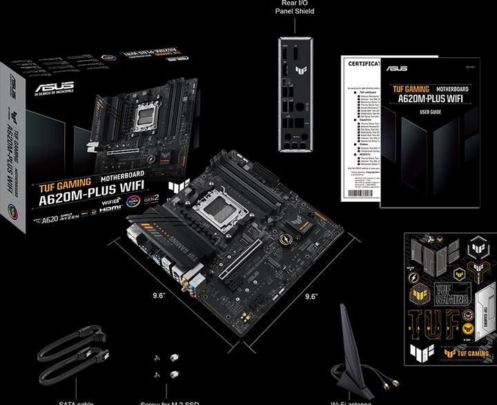 Immagine prodotto ASUS TUF GAMING A620M-PLUS WIFI (AM5, AMD A620, mATX)