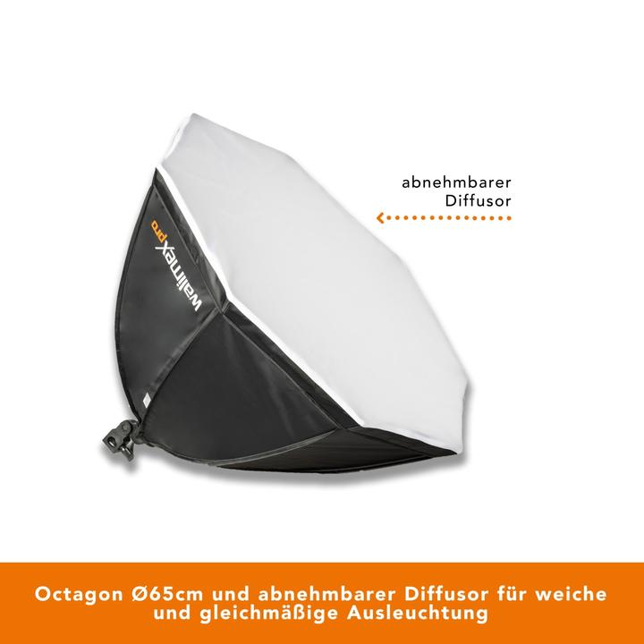Produktbild Walimex pro LED 60W Octagon Ø65cm Bi Color Kit 1 (Softbox, 65 cm)