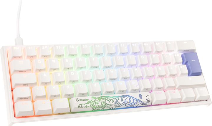 Produktbild Ducky One 2 Pro Mini White Edition Gaming Tastatur, RGB LED - Cherry Silent (DE, Kabelgebunden)