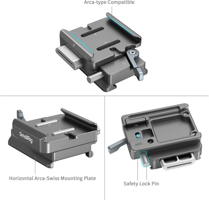 Actual product image SmallRig HawkLock H38 Arca-Swiss Quick Release Plate for DJI Stabilisers 4639 (Gimbal mounting plate)