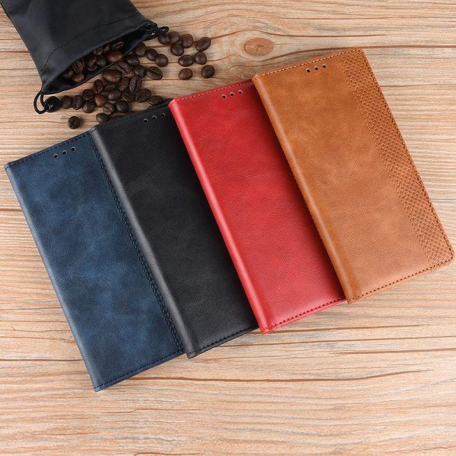 Produktbild MU Style Vintage Style Leder Bookcover Hülle (Motorola One Vision)