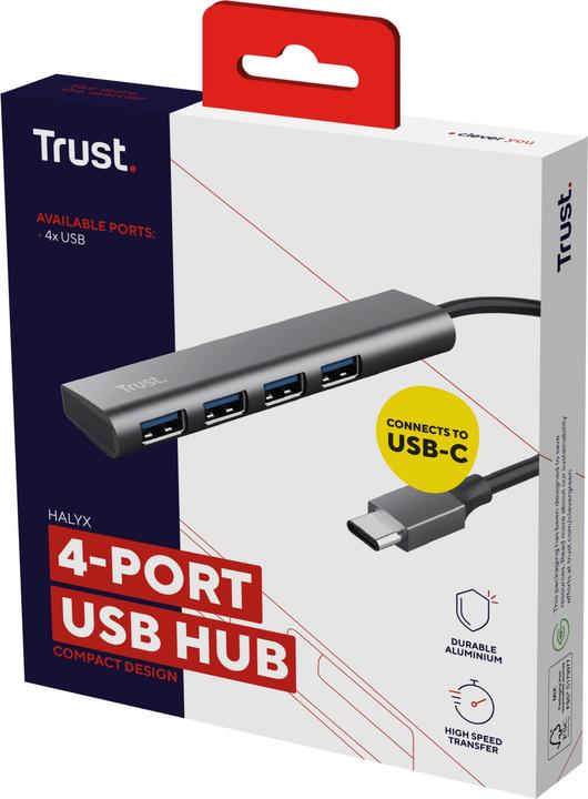 Immagine prodotto Trust HUB HALYX A 4 PORTE USB-C 3.2 GEN1 (USB-C, 4 Porti)