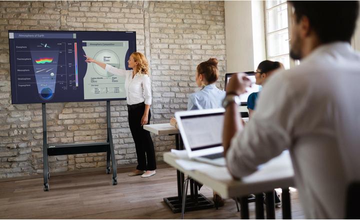 Actual product image Peerless AV trolley with shelf for displays up to 110inch inches up to 136kg up to VESA 900x600 colo (Various, 110", 136 kg)