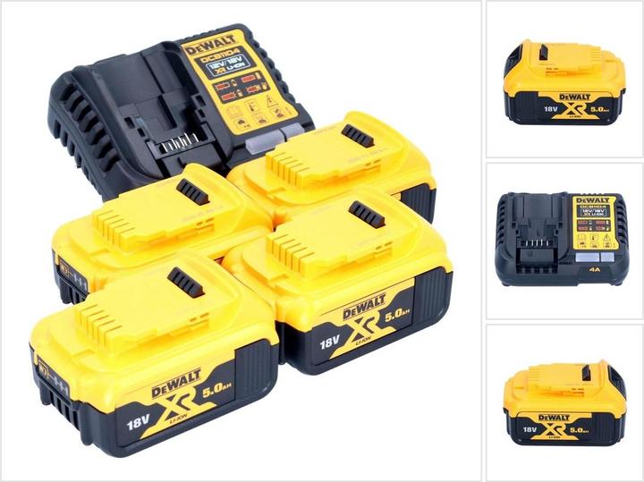 Actual product image DeWalt DCB 1104 P4 Battery Starter Set 12 V / 18 V 4x Battery 5.0 Ah + DCB 1104 Charger (18 V)