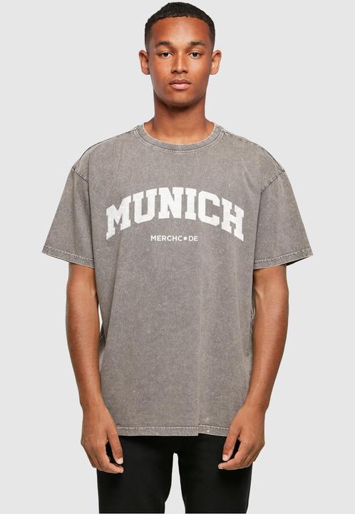 Actual product image Merchcode Munich Wording - Acid Washed Oversize Tee - 113017 (S)