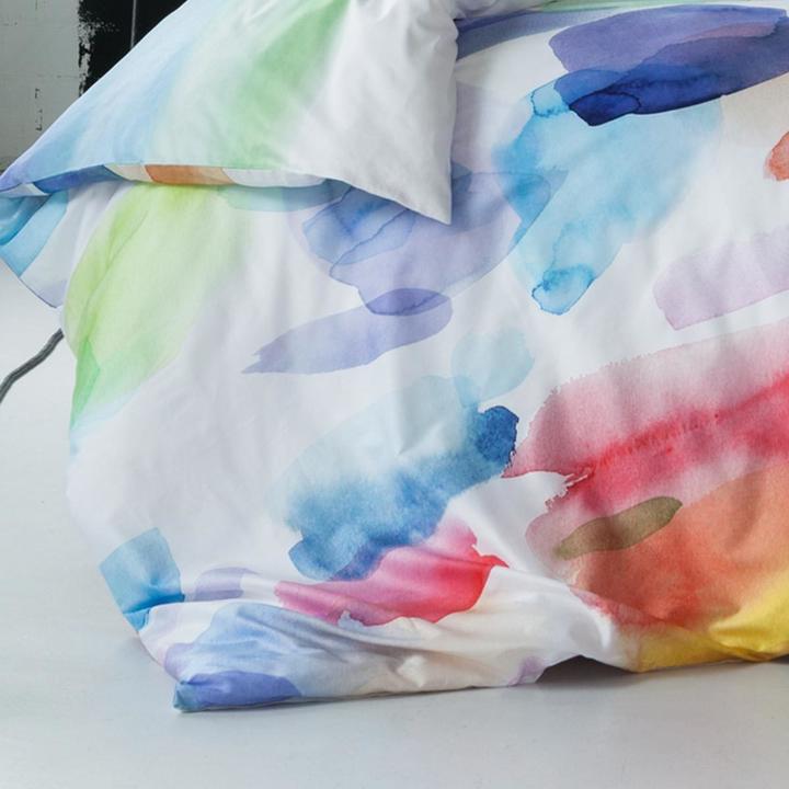 Actual product image Estella Mako satin reversible bedding Splash multicolor (Bedding set, 155x220 cm + 80x80 cm)