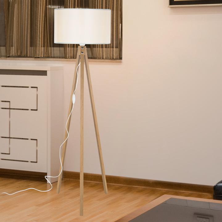 Actual product image Lux.Pro Rochester floor lamp E27 bamboo look / cream (E27)