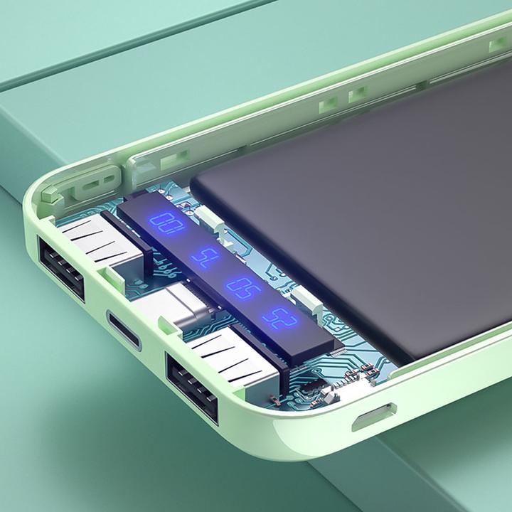 Image du produit Wekome WP-161 - Powerbank 10000 mAh Super Charging 2xUSB-A LED (Weiss) (10000 mAh)