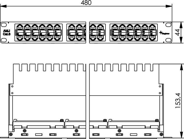 Immagine prodotto Telegärtner Modulo AMJ K Cat.6 - Patch Panel - RJ-45/RJ-11/RJ-12 X 48 - Nero (Pannello patch)