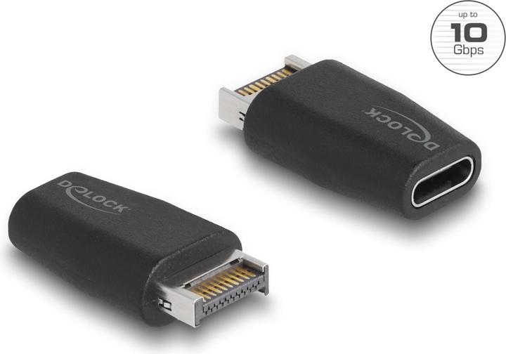 Actual product image Delock Adapter USB 3.2 Key A male to USB Type-C female black (USB-C, 1.51 cm)