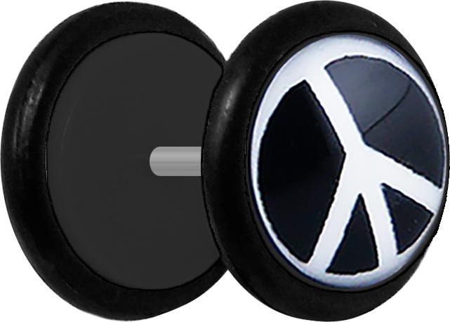 Star Piercing Fake Plug Peace (Acryl, ohne Messing)