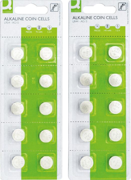 Image du produit Q-Connect Piles boutons alcalines (10 pcs, LR44, 145 mAh)
