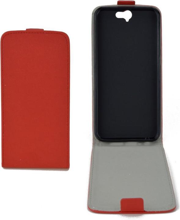 Actual product image König Design Flip Protective Mobile Case HTC One A9 Red Leather Imitation Slim Flex Shell Bumper New (HTC One A9)