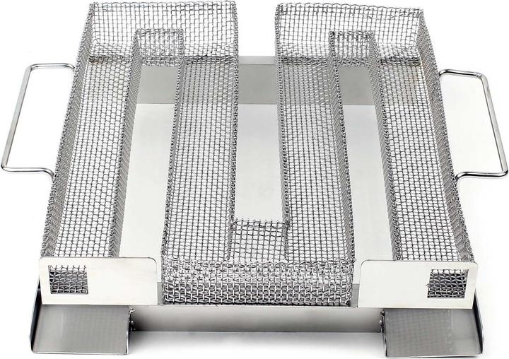 Actual product image Wiltec BBQ Cold Smoke Generator 22.5x22.5x5.5cm Tray of Stainless Steel to Cure Meat, Fish, Cheese, Veg etc