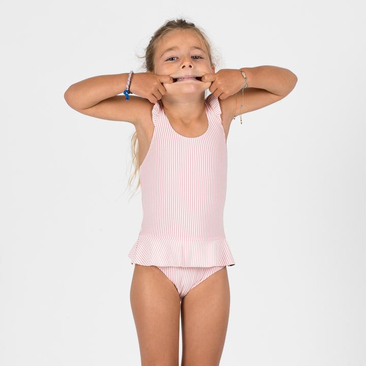 Produktbild Nabaiji Badeanzug Röckchen Baby/Mädchen - gestreift rosa/weiss (76, 78)