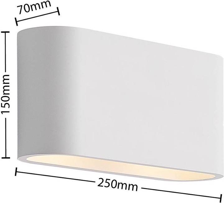 Produktbild Lindby Mavora Wandleuchte aus Gips, abgerundet (G9)