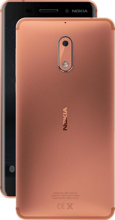 Actual product image Nokia 6 (32 GB, Copper, 5.50", Hybrid Dual SIM, 16 Mpx, 4G)