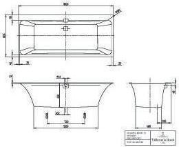 Produktbild Villeroy & Boch V&B Einbauwanne SQUARO EDGE 12 DUO R-eck1800x800mm we (180 l, 180 cm, 80 cm)