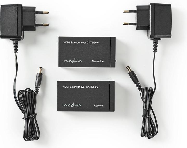 Immagine prodotto Nedis Estensore HDMI T su CAT6 fino a 60,0 m 1080p 1,65 Gbps Metallo Antracite (1 m, HDMI)