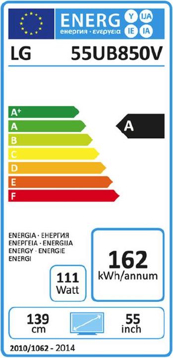Label énergétique LG 55ub850v (4K)
