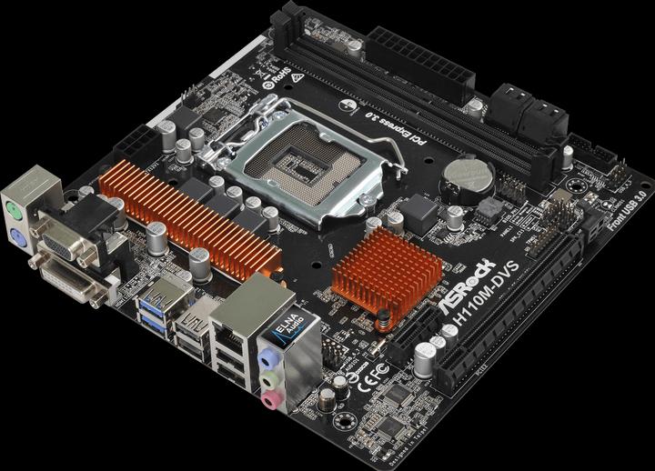 Produktbild AsRock H110m-Dvs R3.0 (LGA 1151, Intel H110, mATX)