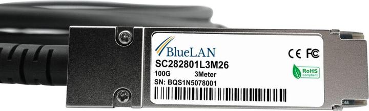 Actual product image CBO NetApp X66211A-2 Compatible BlueLAN DAC QSFP28 SC282801L2M30