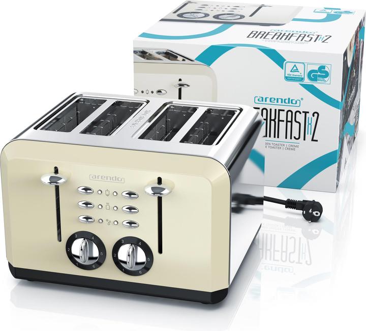 Image du produit Arendo Grille-pain automatique 4 tranches beige (Prise UE)
