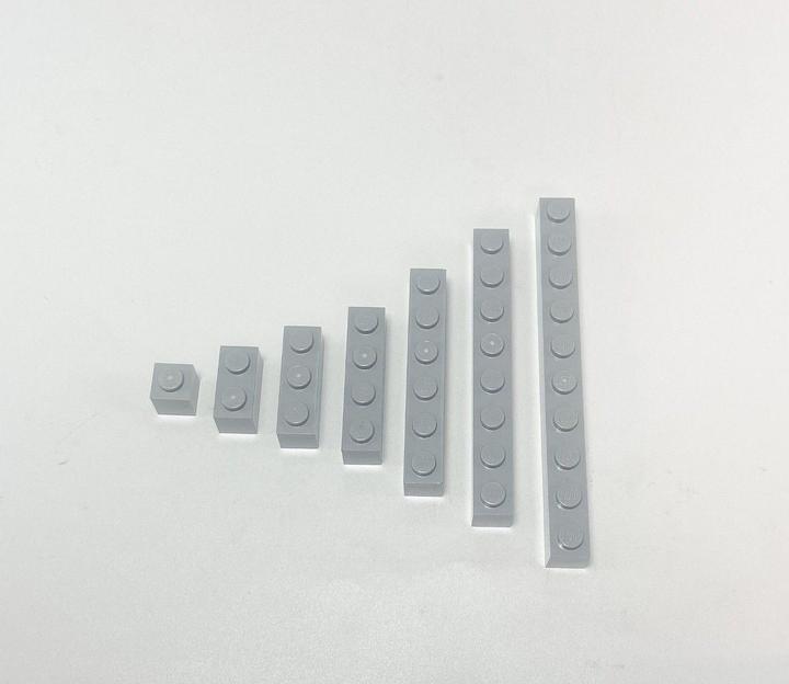 Actual product image LEGO bricks light grey 1x1, 1x2, 1x3, 1x4 - NEW! Quantity 500x
