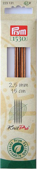 Image du produit Prym 1530 Aiguilles à tricoter en bas 2.50 mm, 15 cm, bois de bouleau