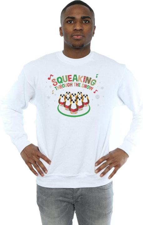 Actual product image Star Wars Mens The Last Jedi Porgs Squeaking Through The Snow Sweatshirt (4XL)