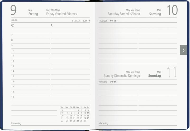 Valeurs nutritives et ingrédients Agenda de poche 2025 bleu, 10,2x14,2cm, 400 pages dans une couverture souple. (10 x 14 cm, Allemand)