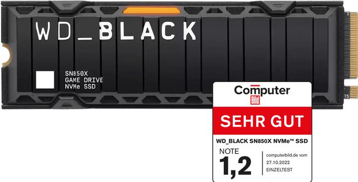 Produktbild WD Black SN850X mit Heatsink (2000 GB, M.2 2280)