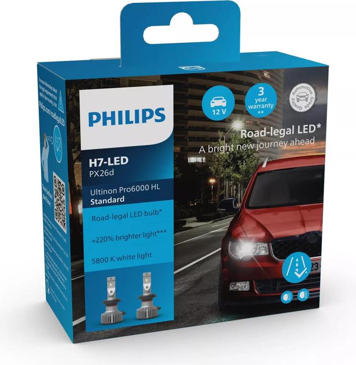 Actual product image Philips 11972U60SX2 LED bulb Ultinon Pro6000 H7 12 V (H7)