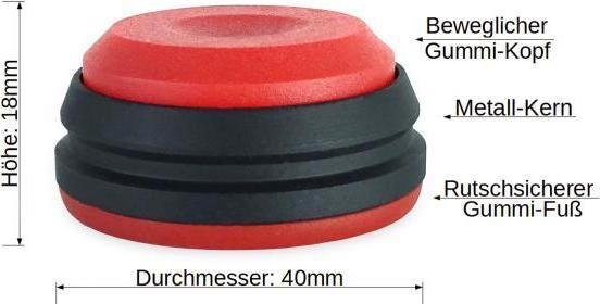 Produktbild keepdrum Lautsprecher Boxen-Füsse SSA300 8-Stück in Rot