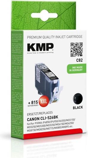 Actual product image KMP C82 Ink Cartridge compatible with Canon CLI-526 BK (FC)