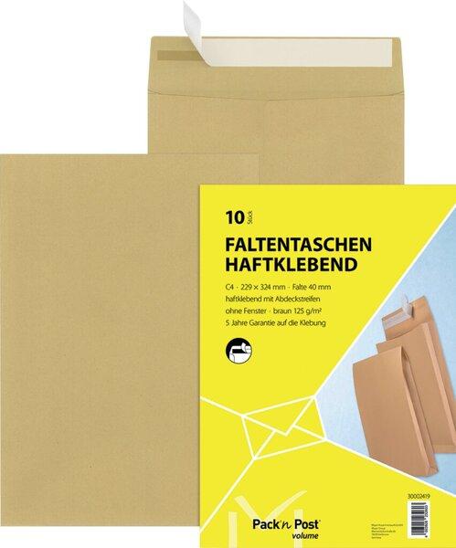 Image du produit Elepa Pochette à soufflet, DIN C4, avec adhésif, marron, papier Rec, 130 g/qm, 10 pièces (10 x)
