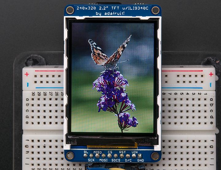 Actual product image Adafruit 2.2" 18-bit color TFT LCD with microSD ILI9340 (Various)