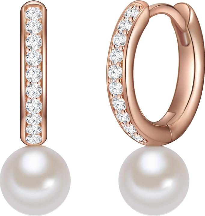 Image du produit Valero Pearls Femme argent sterling zirconium perle d'eau douce de culture or rose - 11884 (Argent 925)