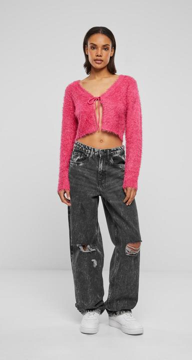 Actual product image Urban Classics Ladies Tied Cropped Feather Cardigan - 117653 (5XL)
