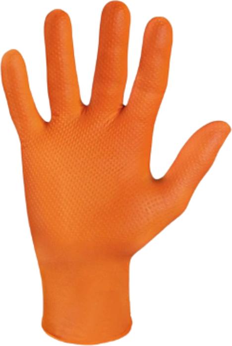 Produktbild Meditrade Industrade® unisex Einmalhandschuhe Nitril® StellarGrip Orange orange Grösse M 50 St. (M)