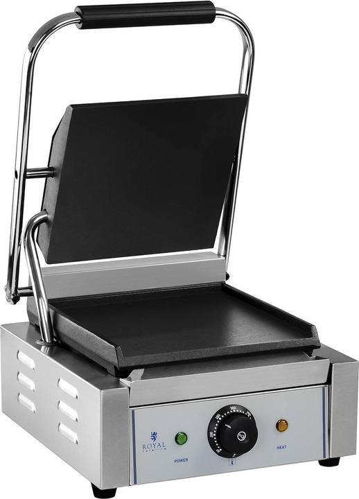 Produktbild Royal Catering Kontaktgrill glatt 1.800 W Gastro Panini Toaster Elektro Grillplatte Edelstahl