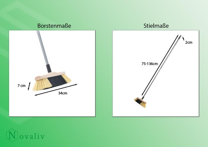 Produktbild Novaliv 1x Zimmerbesen mit Stiel I feine Kunstborsten I Handbesen Holz I Teleskopstiel I Stubenbesen (1 Stk.)