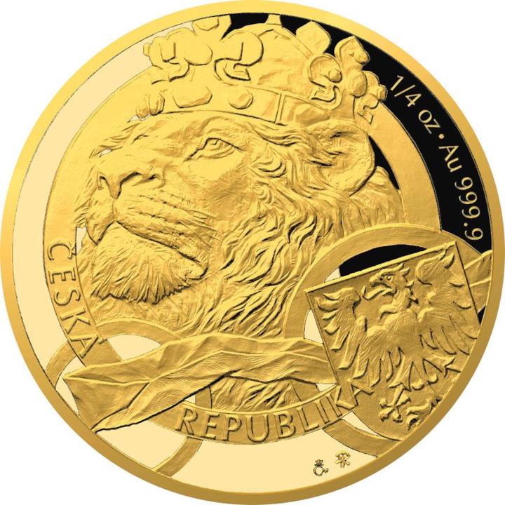 Czech Mint Gold Tschechischer Löwe 1/4 oz - PP - 2025 (inkl. Etui und COA) (999.90, 2025)