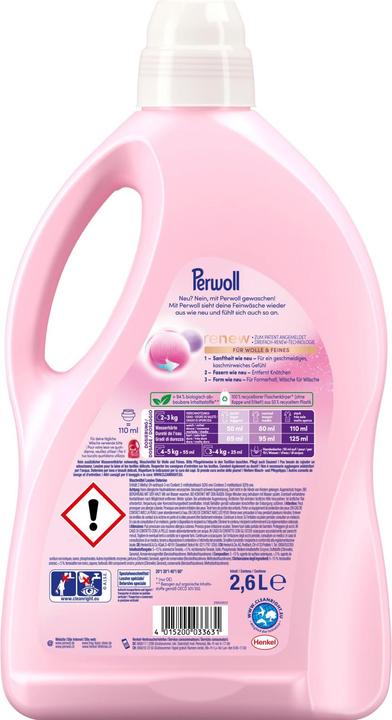 Produktbild Perwoll Renew Flüssig Wolle & Feines (52 Waschgänge, Flüssigwaschmittel)