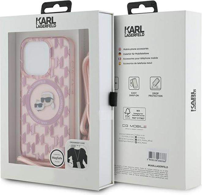 Produktbild Karl Lagerfeld KLHMP15XHCKCKLCP iPhone 15 Pro Max 6.7" różowy/pink hardcase IML Crossbody Monogram K (Apple iPhone 15 Pro Max)