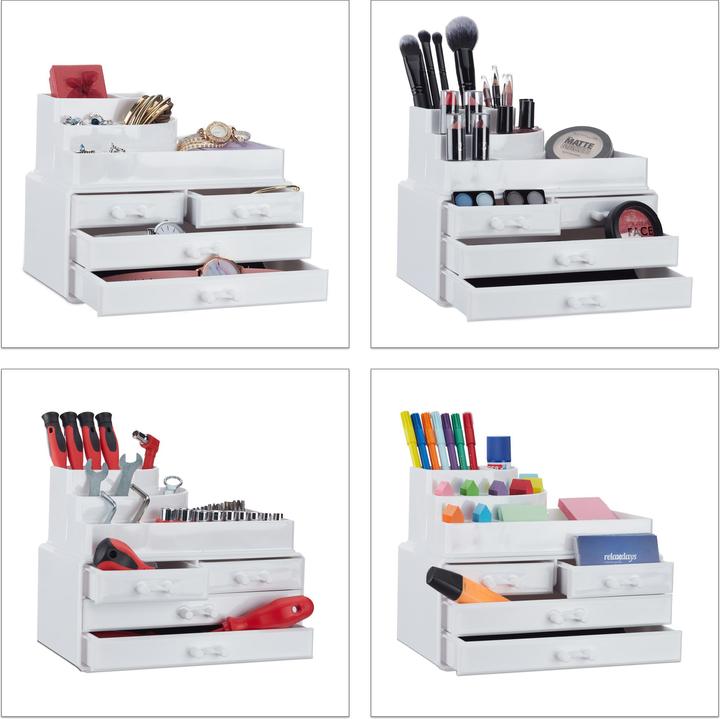 Image du produit Relaxdays Organiseur de maquillage 4 tiroirs