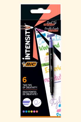 Produktbild Bic Leuchtmarker Intensity Dual Tip 6 Stück, Mehrfarbig (Mehrfarbig, 1.50 mm, 6 x)