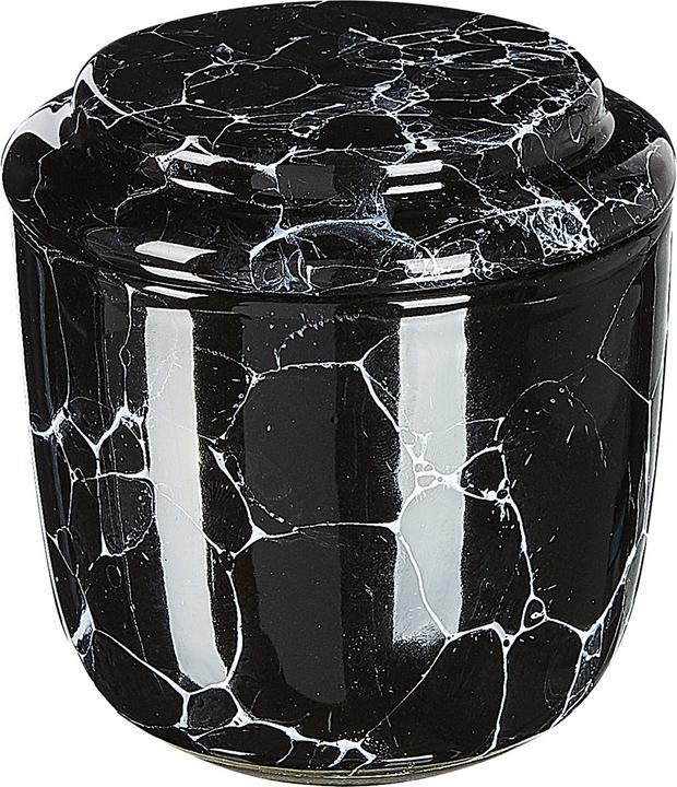Actual product image Beliani Bathroom set 6-piece ceramic black terrazzo look PALMILLA