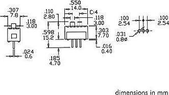 Immagine prodotto Velleman Interruttore a scorrimento miniaturizzato Pcb 1P On-On 0.1